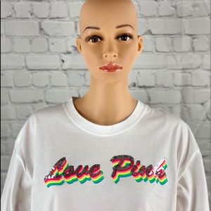 VICTORIA SECRET PINK “LOVE PINK” BLING‎ TEE